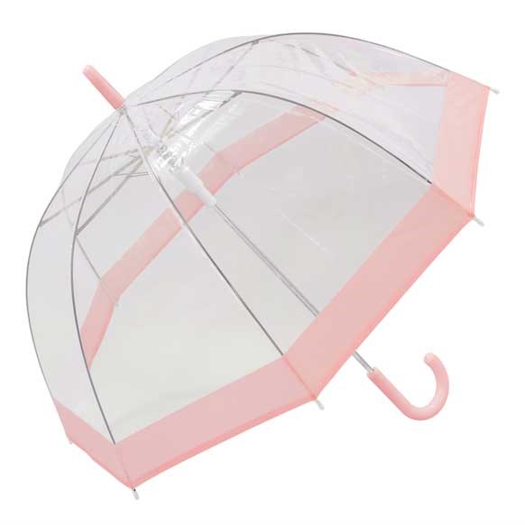 Pastoral pink bordered dome umbrella