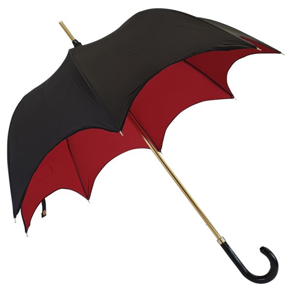 Red and black Gothic Umbrella side on