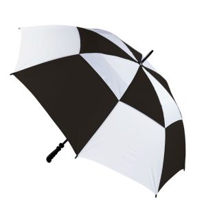 Wholesale black and white vented golf umbrella