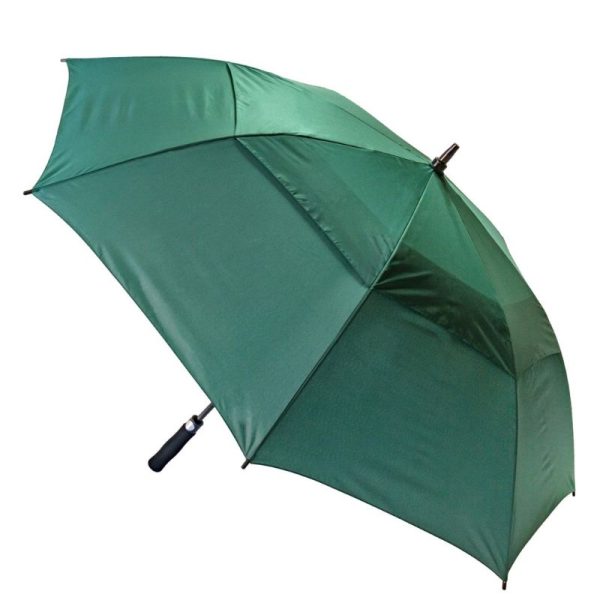 Premium green golf umbrella open
