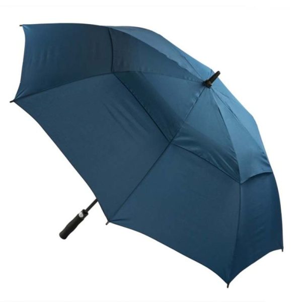 Premium navy golf umbrella open